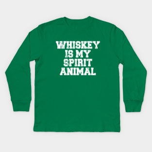 Whiskey Is My Spirit Animal Kids Long Sleeve T-Shirt